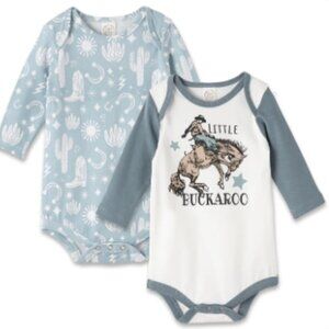 Tesa Babe Little Buckeroo L/S Bodysuit (2-Piece Set) - Blue
